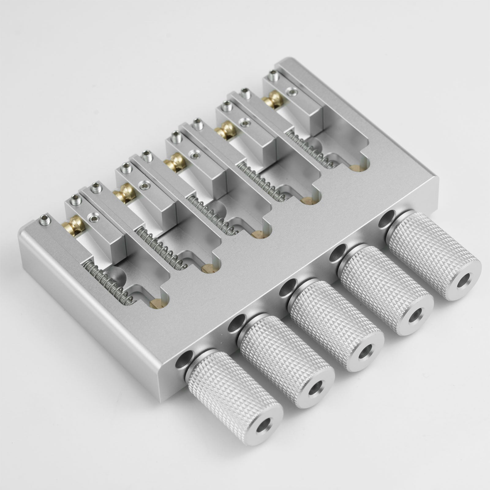Lightweight CNC Aluminum Alloy Headless Bass Bridge with Brass Saddles Guyker