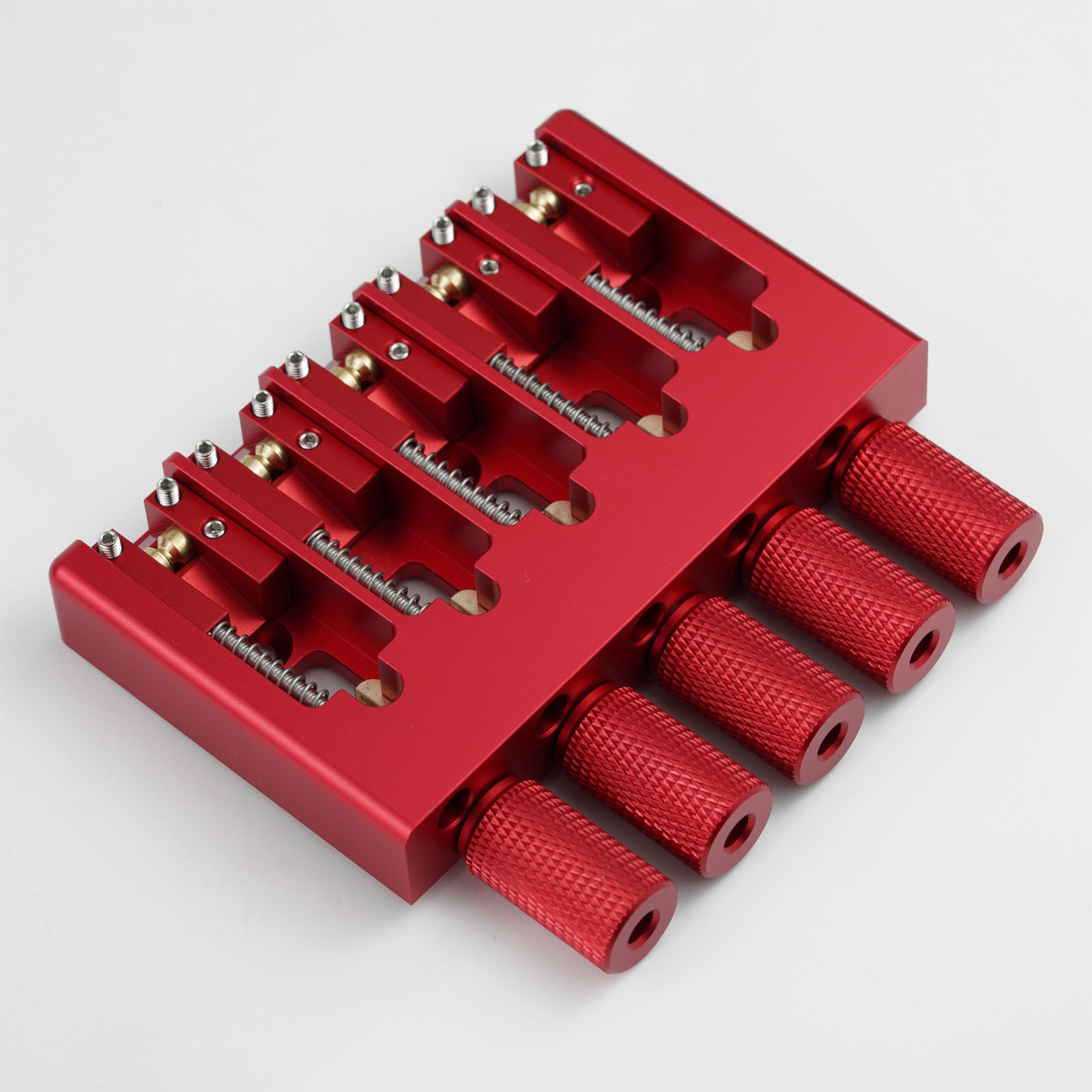 Lightweight CNC Aluminum Alloy Headless Bass Bridge with Brass Saddles Guyker