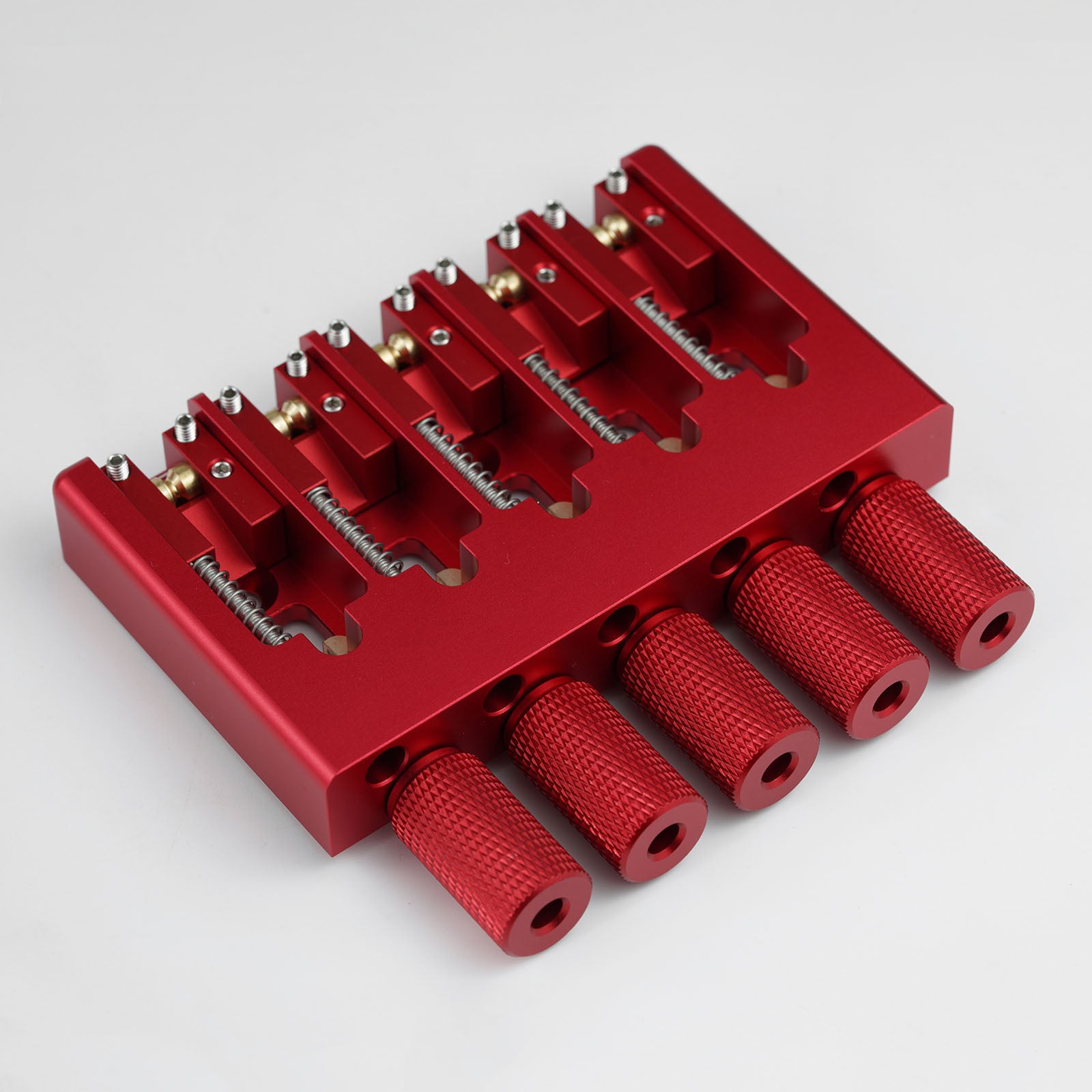 Lightweight CNC Aluminum Alloy Headless Bass Bridge with Brass Saddles Guyker