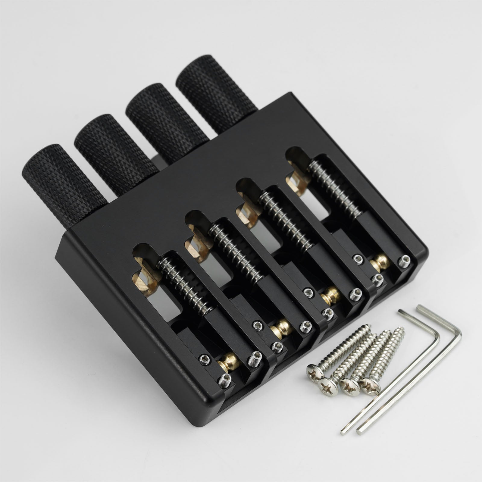 Lightweight CNC Aluminum Alloy Headless Bass Bridge with Brass Saddles Guyker