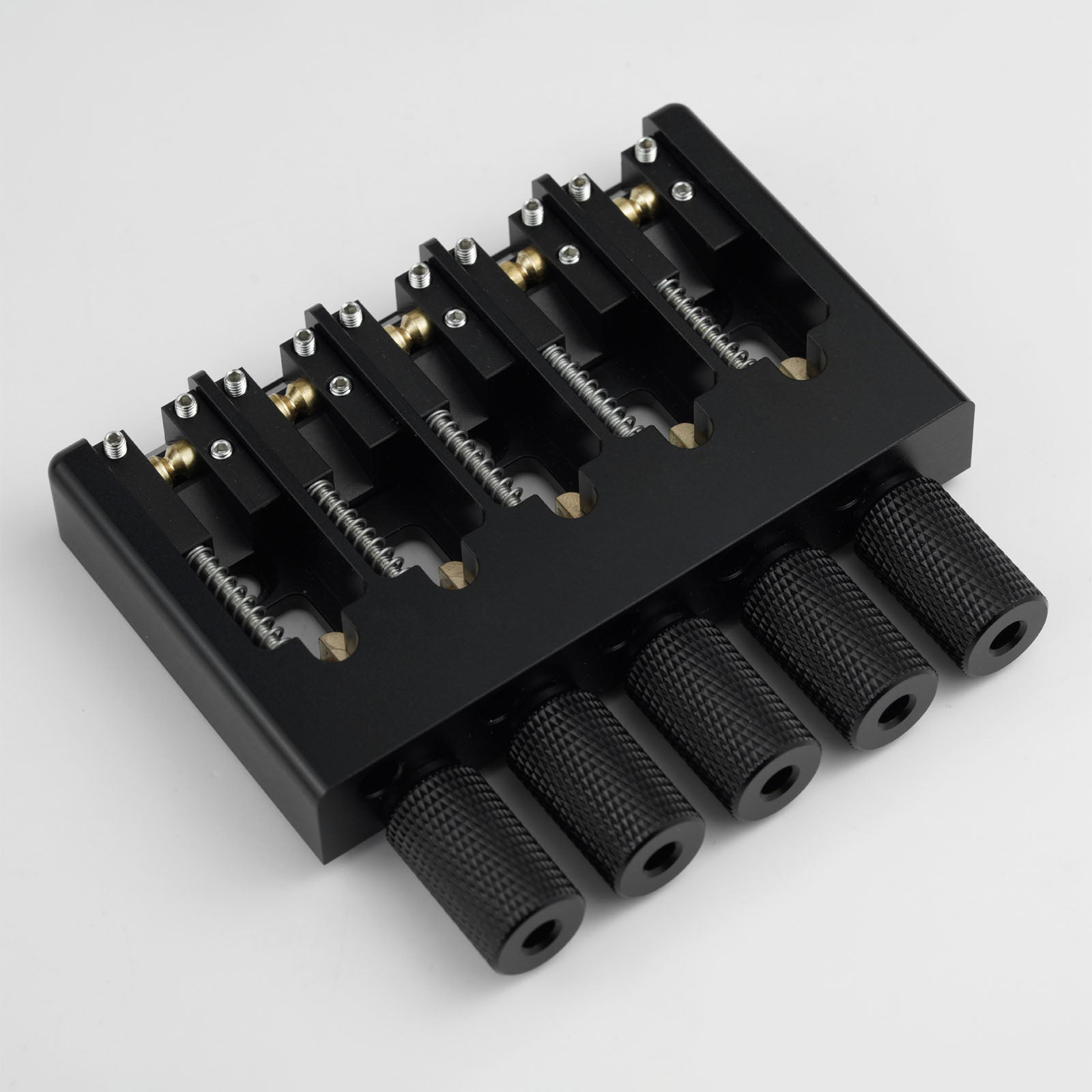 Lightweight CNC Aluminum Alloy Headless Bass Bridge with Brass Saddles Guyker