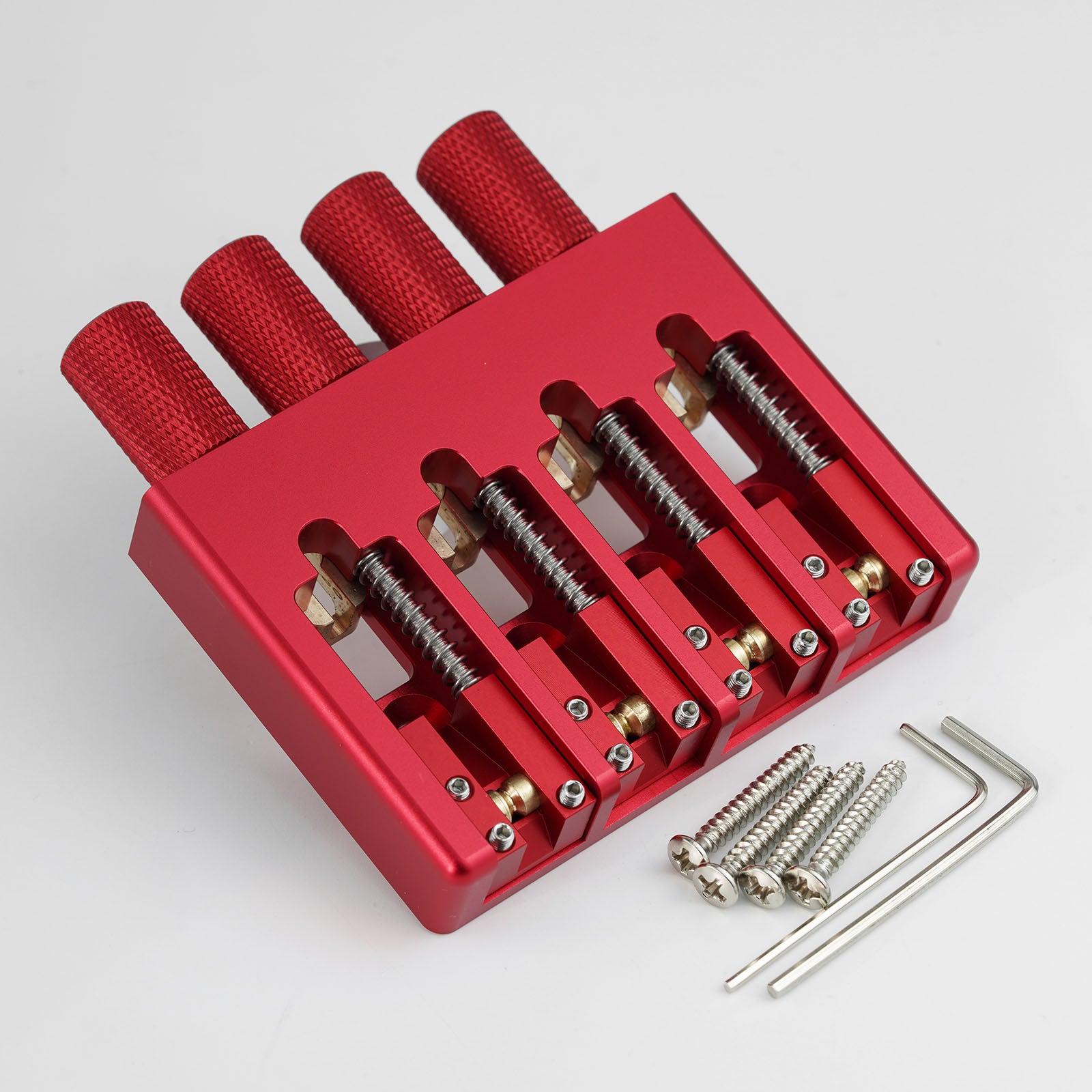 Lightweight CNC Aluminum Alloy Headless Bass Bridge with Brass Saddles Guyker