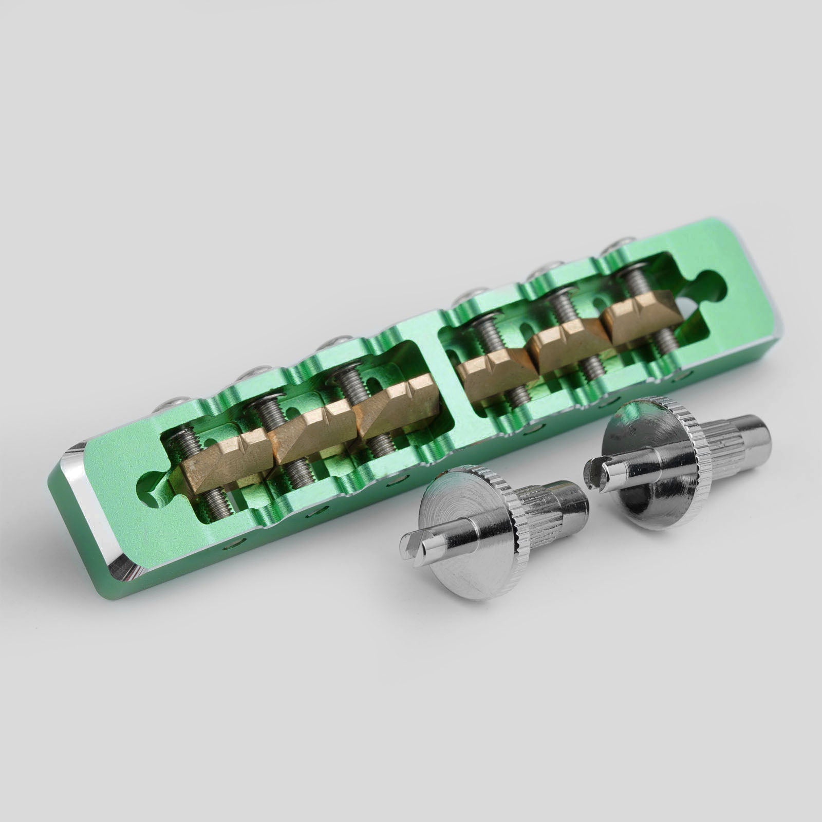 Lightweight CNC Machined Aluminum Guitar Bridge with Brass Saddles Guyker