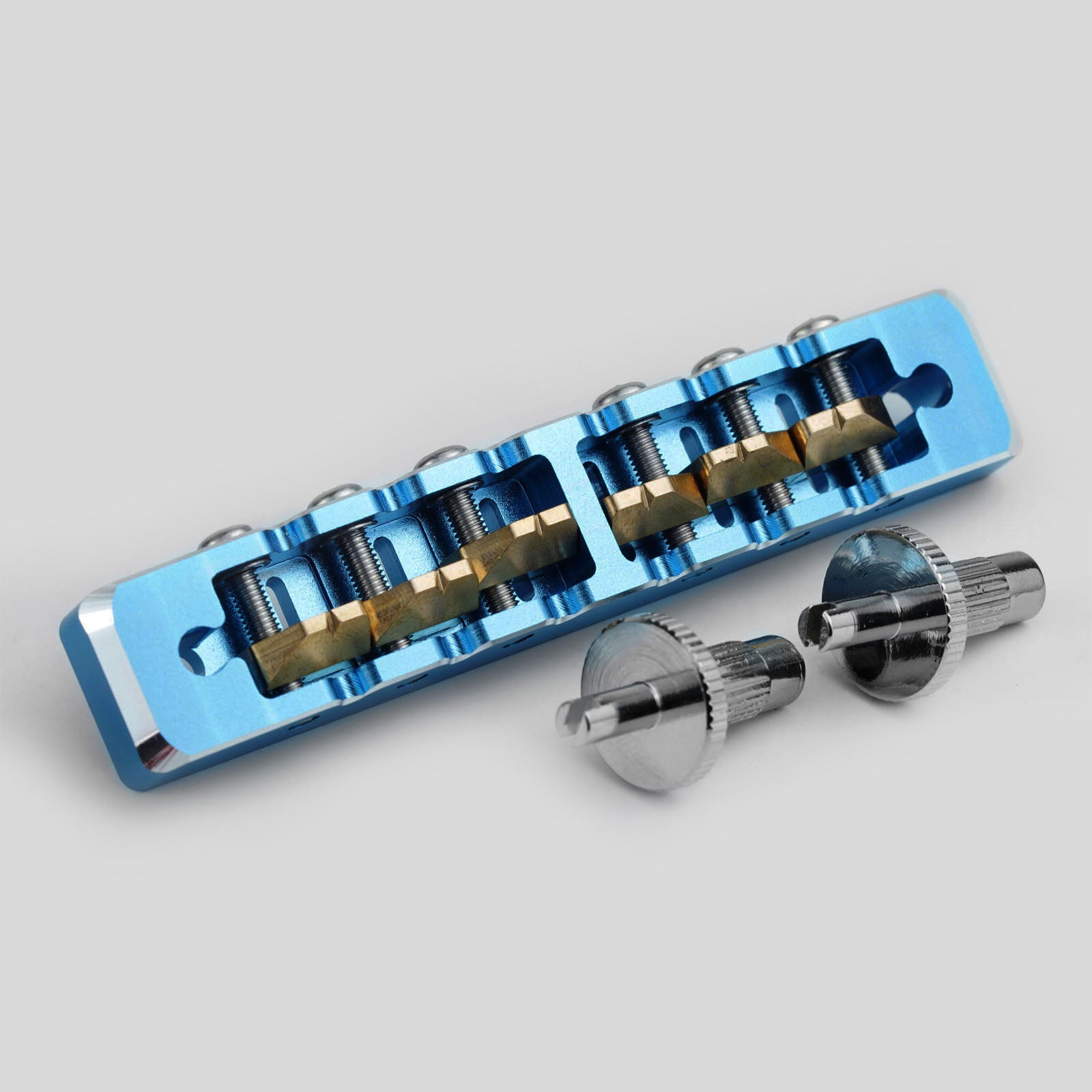 Lightweight CNC Machined Aluminum Guitar Bridge with Brass Saddles Guyker