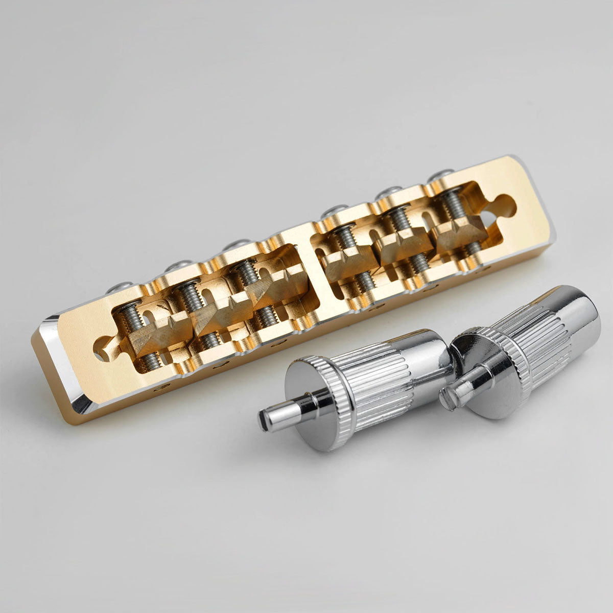 Lightweight CNC Machined Aluminum Guitar Bridge with Brass Saddles Guyker
