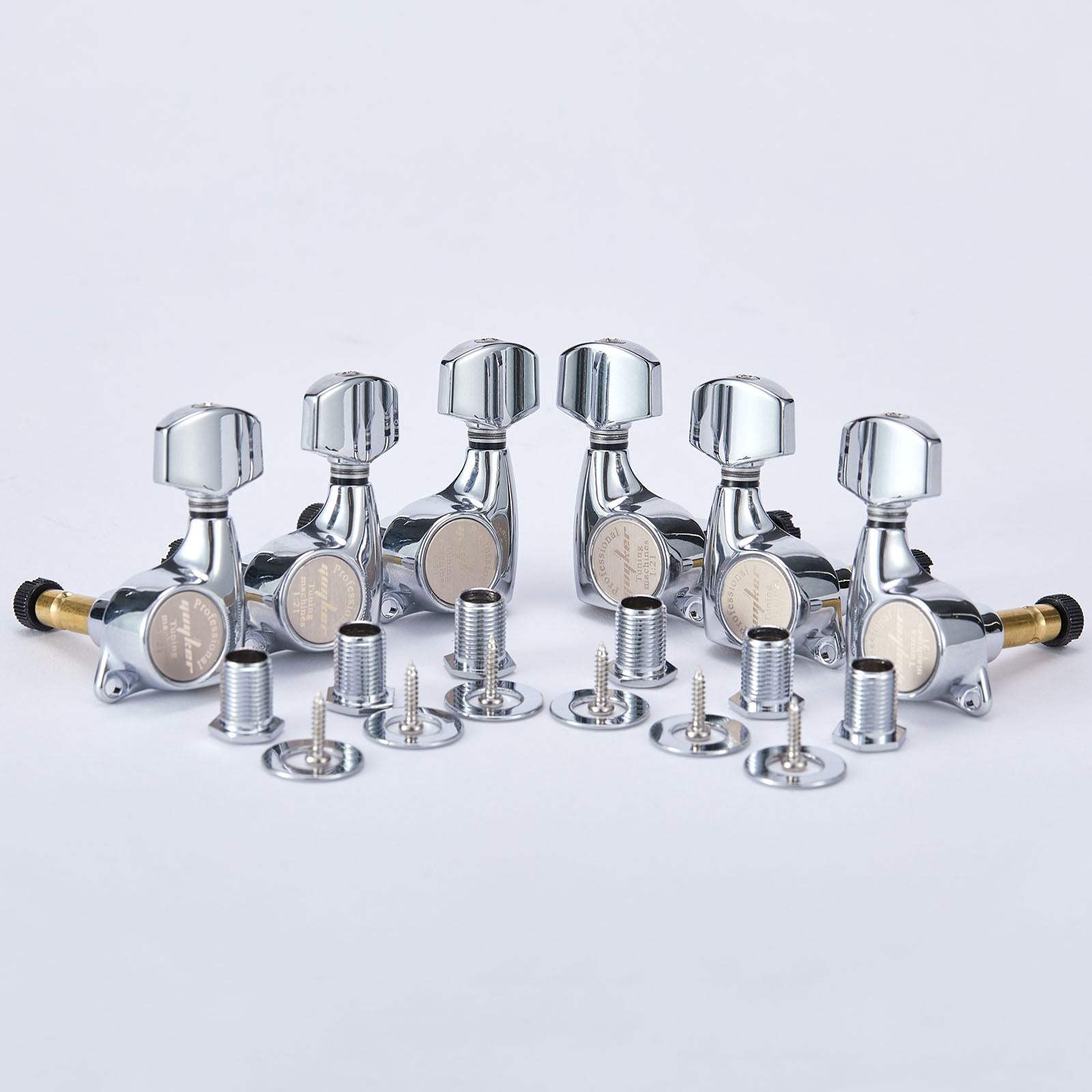 Locking Guitar Tuning Pegs Front Mount 3R+3L Set Guyker