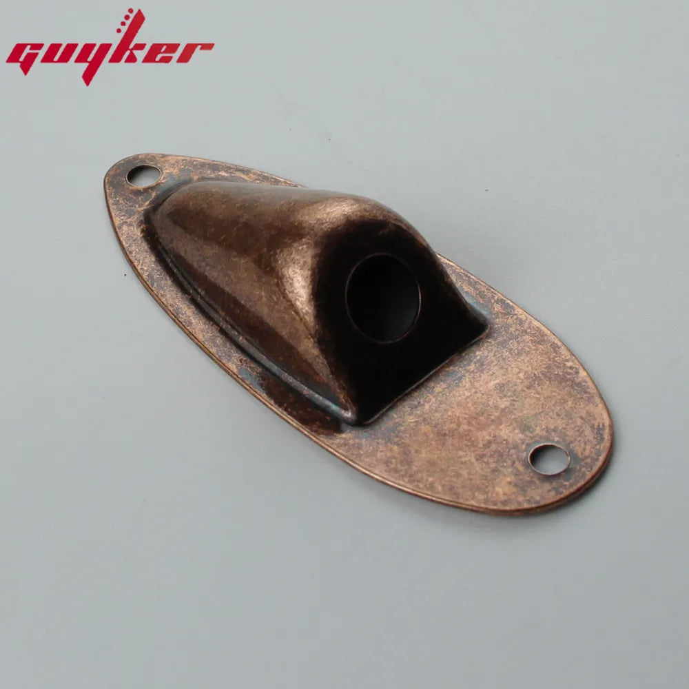 Oval Curved Metal Guitar Jack Plate for Electric Guitar Bass | Guyker