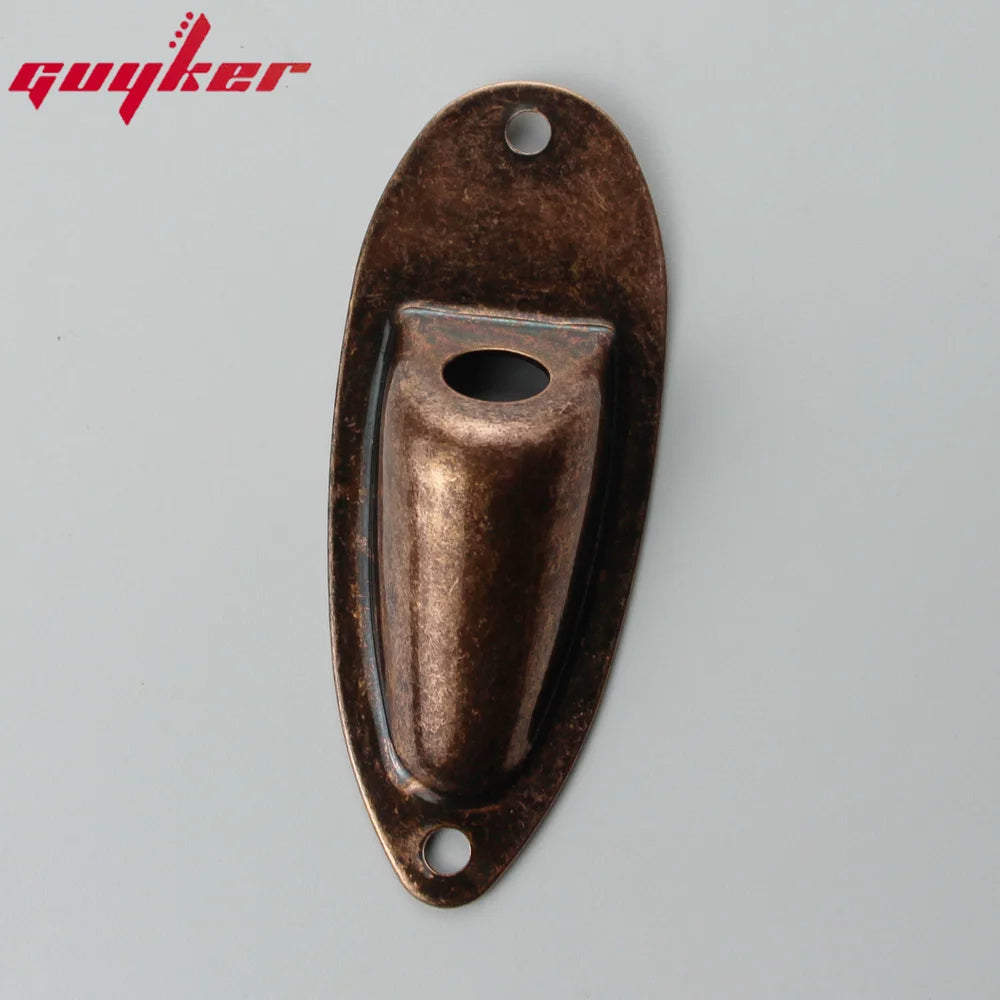 Oval Curved Metal Guitar Jack Plate for Electric Guitar Bass | Guyker