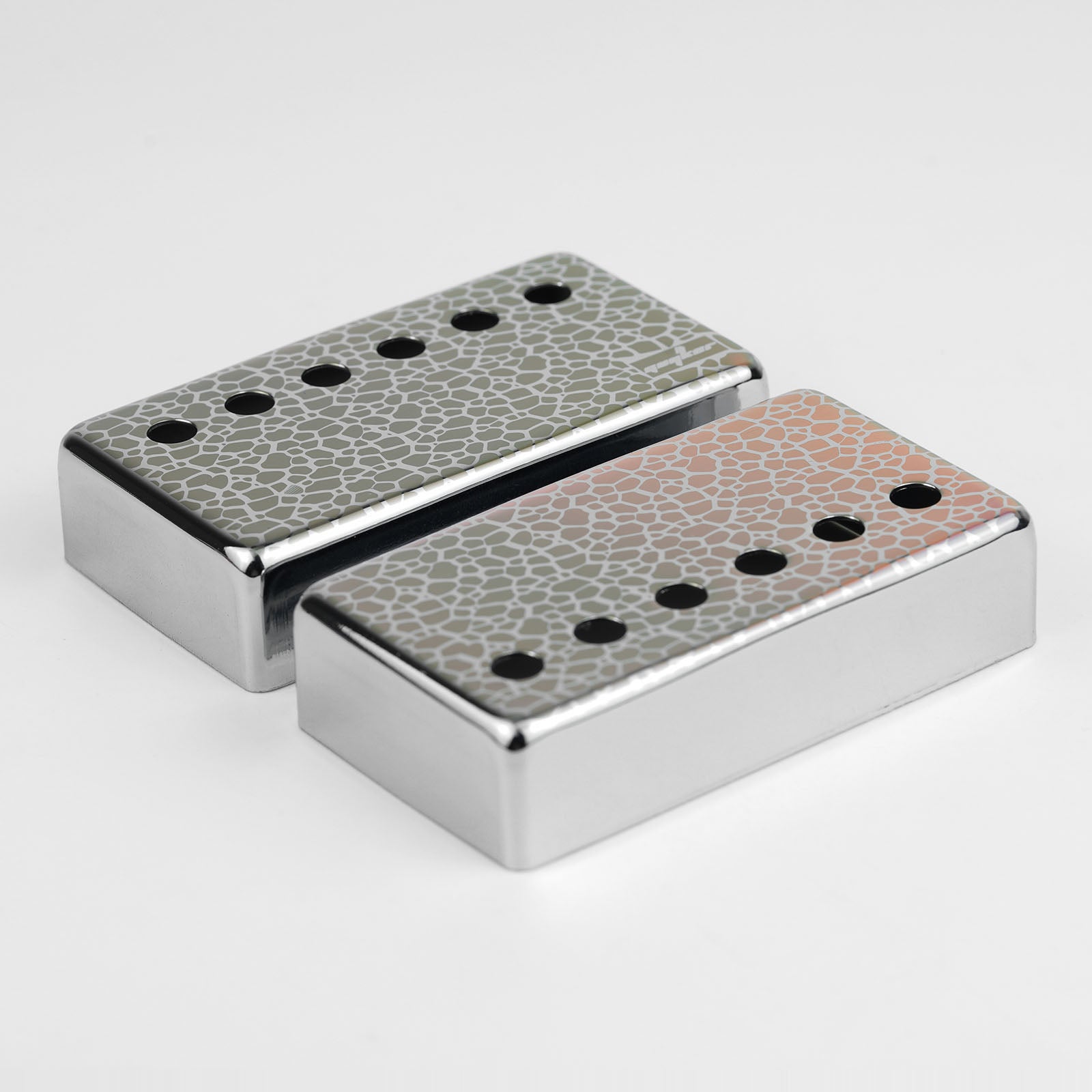 Guyker PC016 Nickel Silver Humbucker Iridescent Stone Pattern Guitar Pickup Covers Set2
