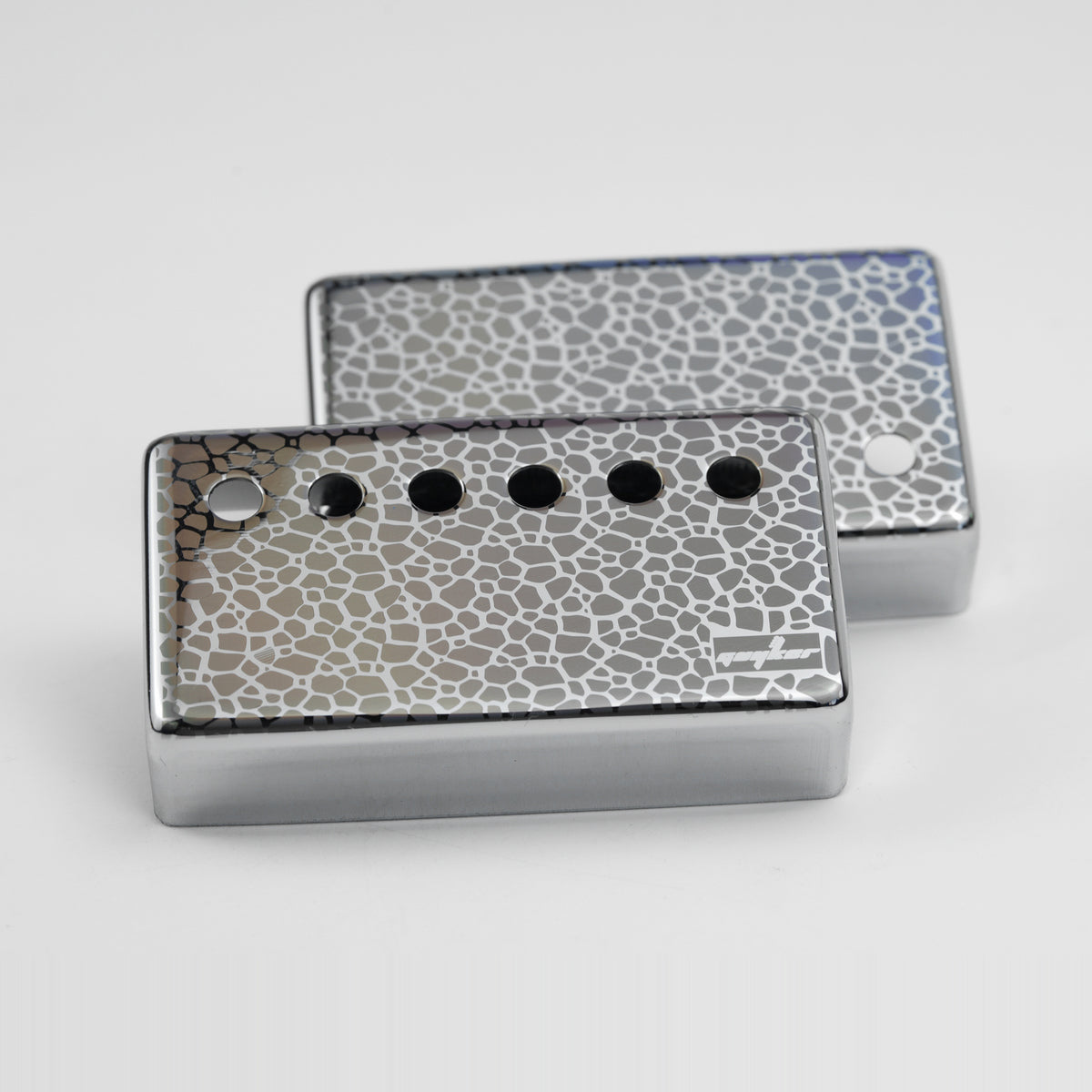 Guyker PC016 Nickel Silver Humbucker Iridescent Stone Pattern Guitar Pickup Covers Set9