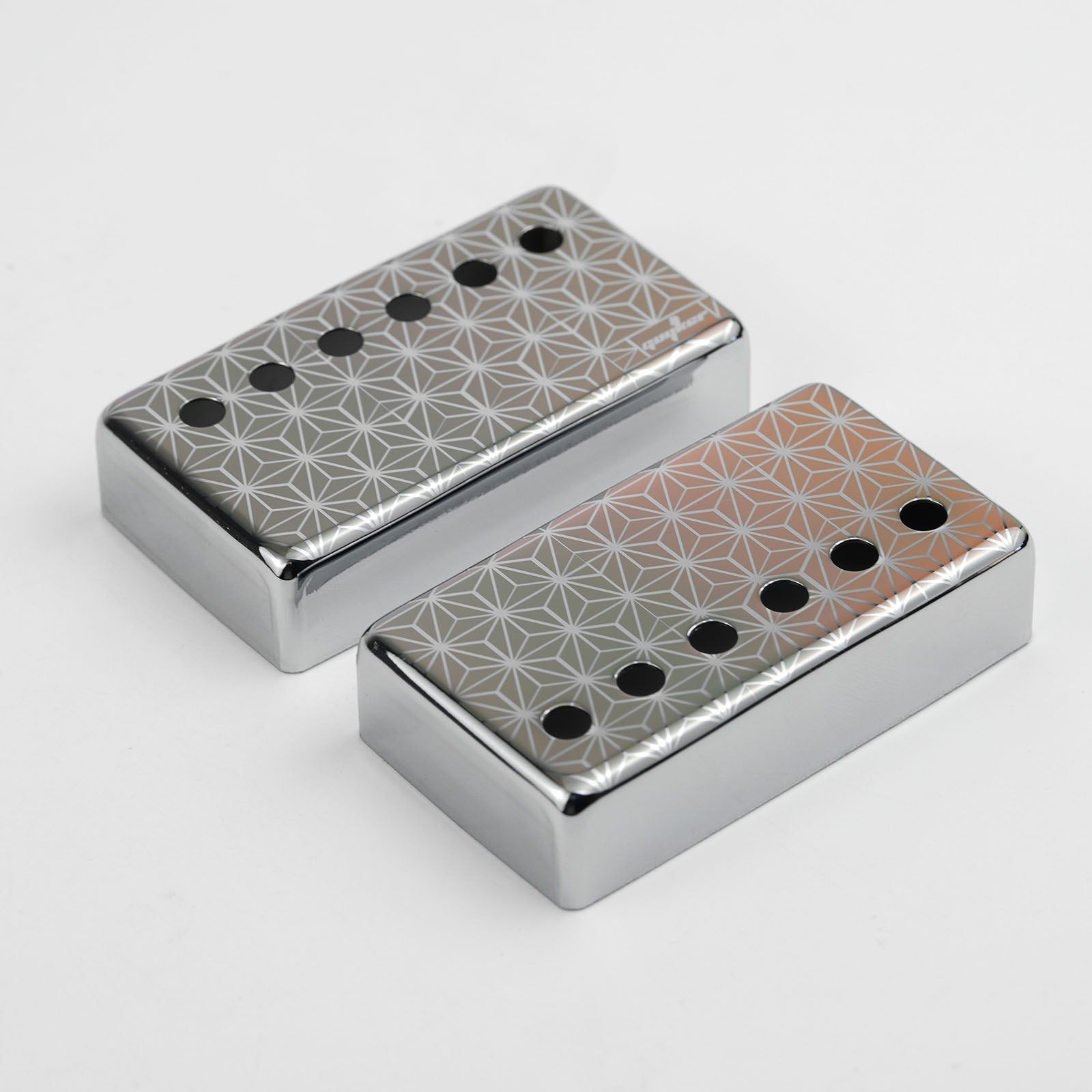 Guyker PC017 Nickel Silver Humbucker Iridescent Triangle Pattern Guitar Pickup Covers Set