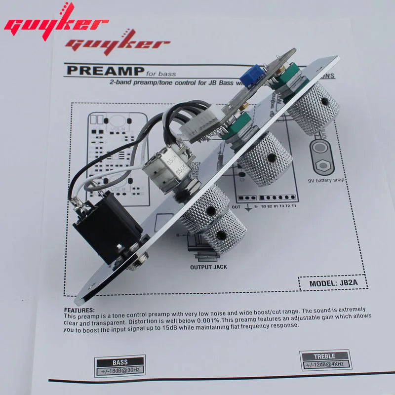 Preamp Control Plate with Adjustable Gain for JB Bass | Guyker