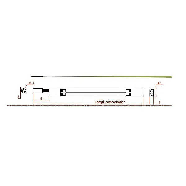 RD002 Two Way Brass Head Acting Steel Truss Rod Bar Adjusting Rod Head Length 440mm For Electric Guitars