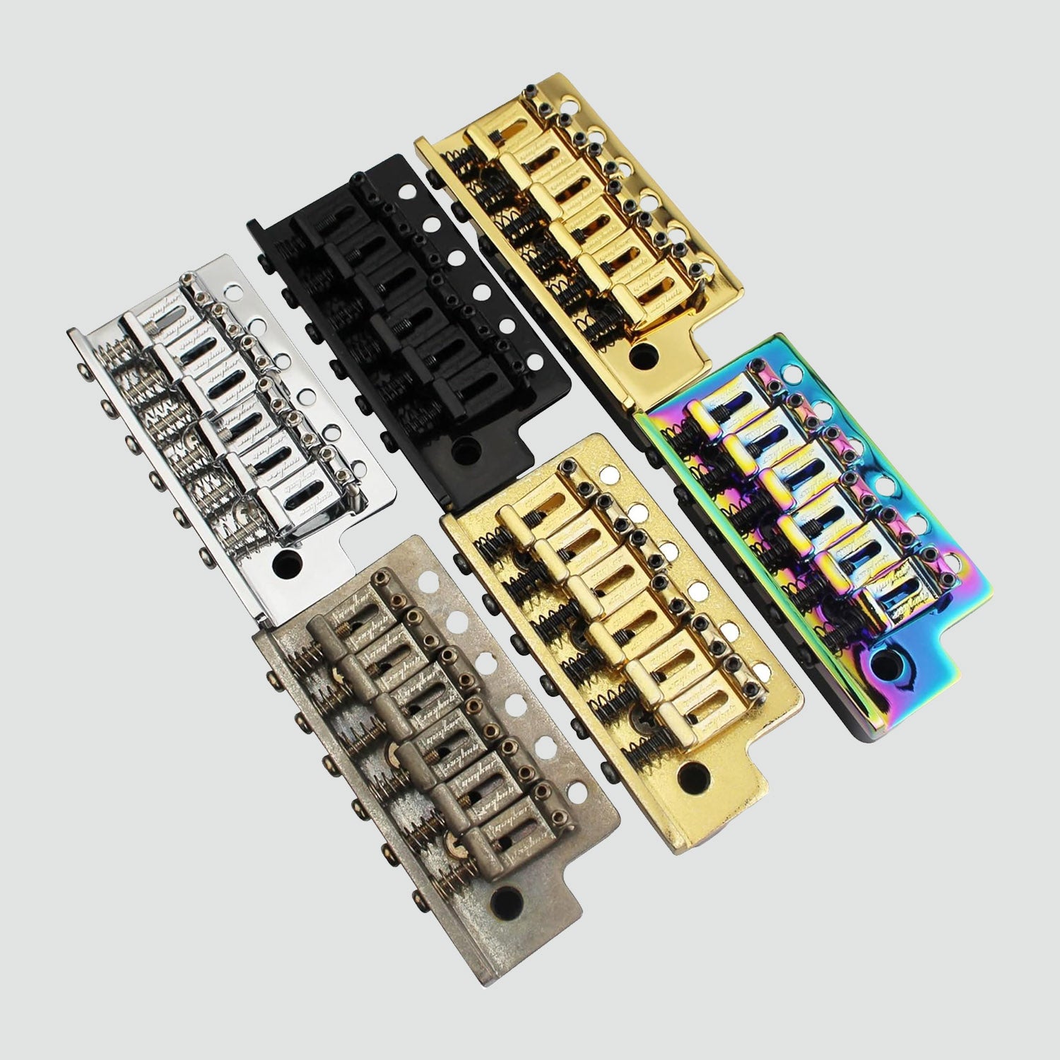 ST Tremolo Bridge Vintage Bent Steel Saddles Brass Block Guyker