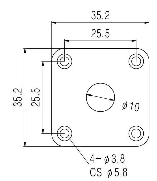 Square Curved Metal Jack Plate for Electric Guitar & Bass | Guyker
