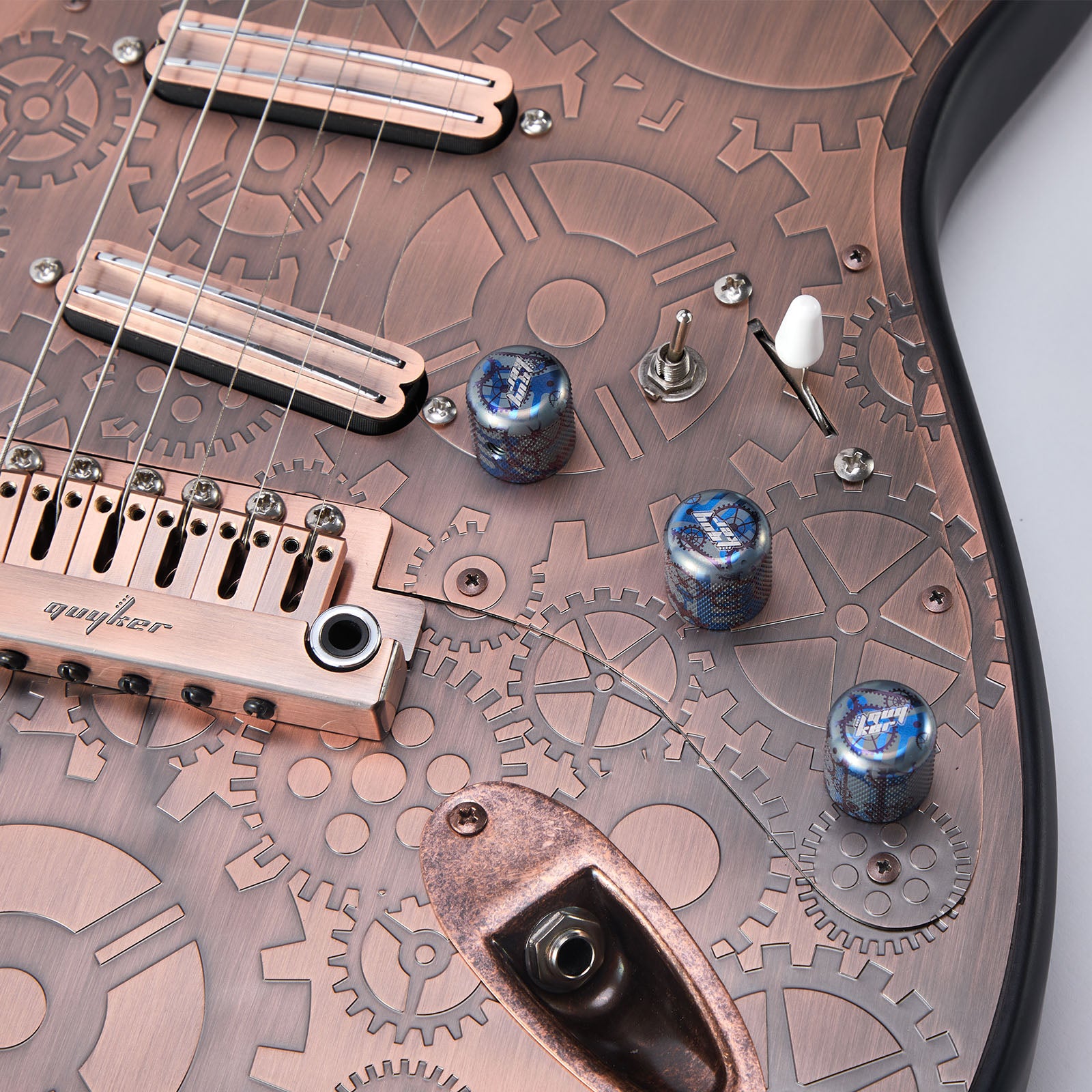 Titanium Alloy Control Plate Knob with Mechanical Pattern – Guitar TL/FD Parts | Guyker