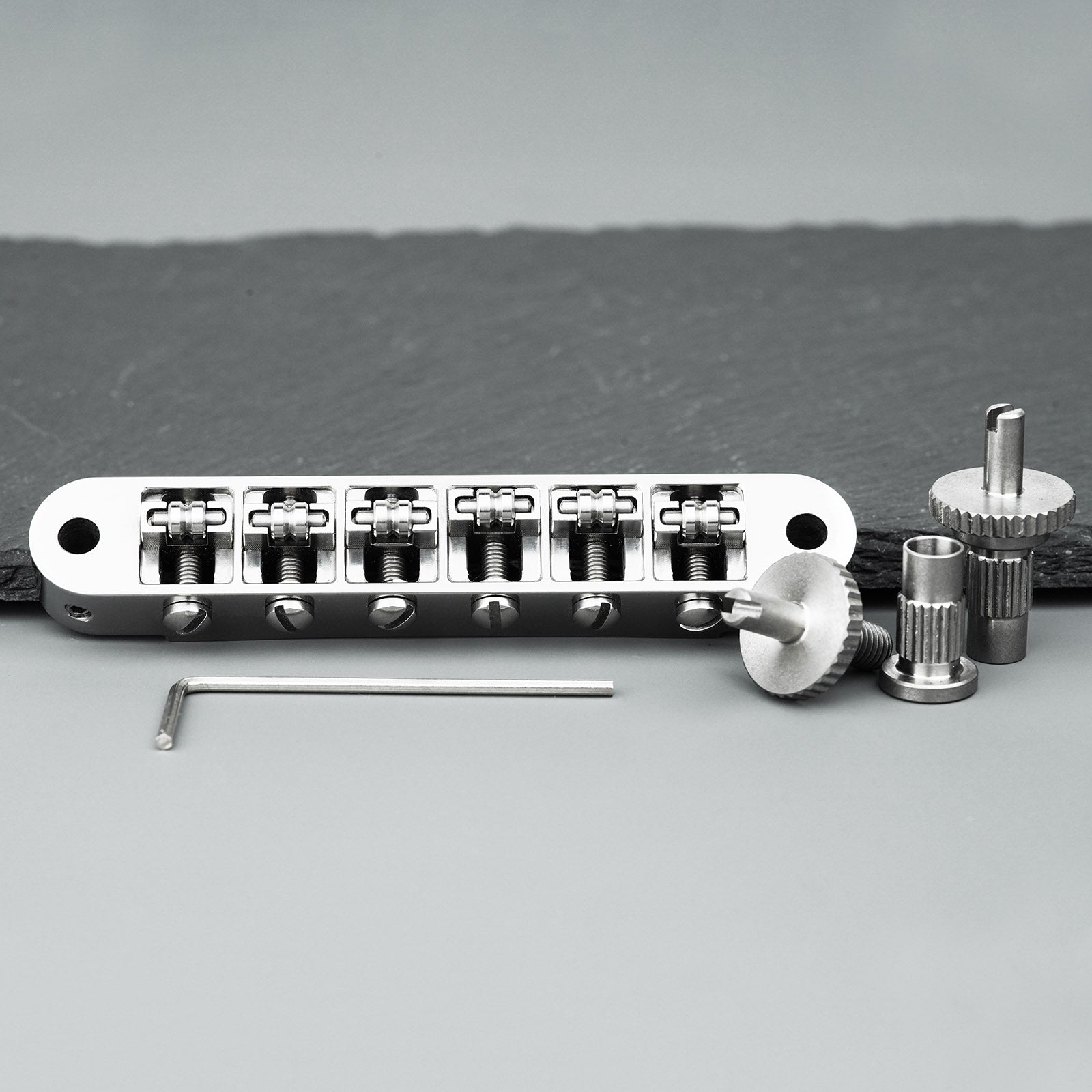 Titanium Tune-O-Matic Bridge Stop Bar Tailpiece with Anchors and Studs for LP SG Guitars | Guyker