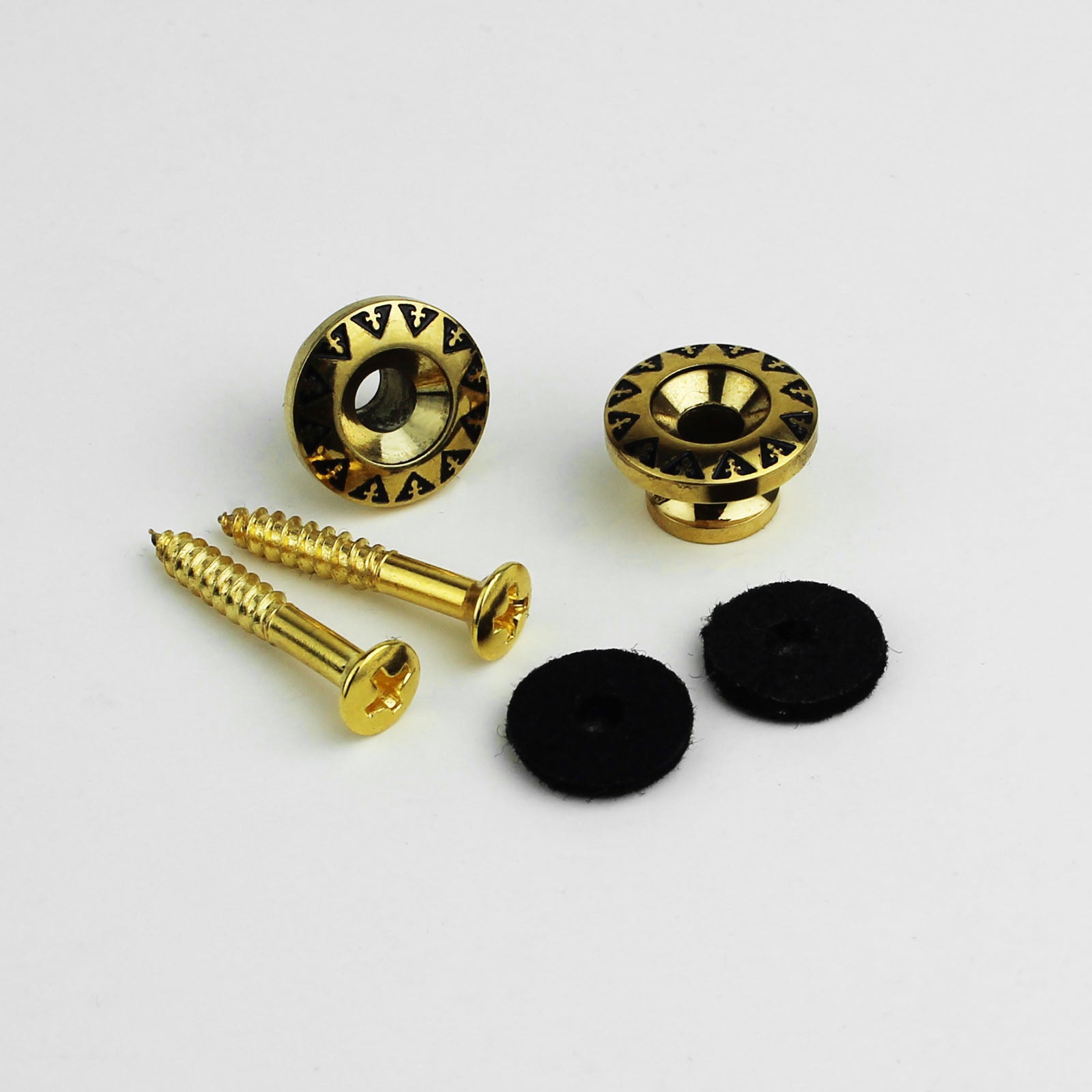 Vintage Guitar Strap Buttons – Engraved Alloy Lock Set | Guyker