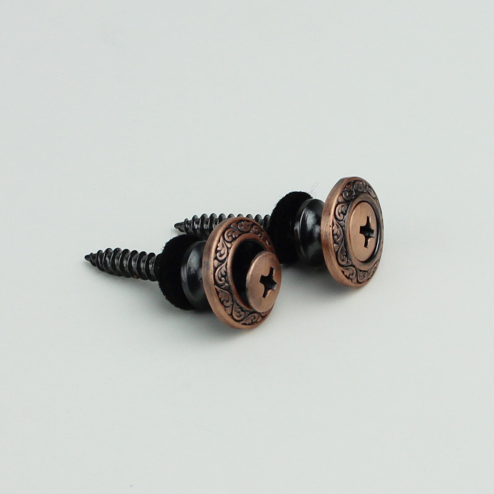 Vintage Guitar Strap Buttons – Engraved Metal Set of 2 | Guyker