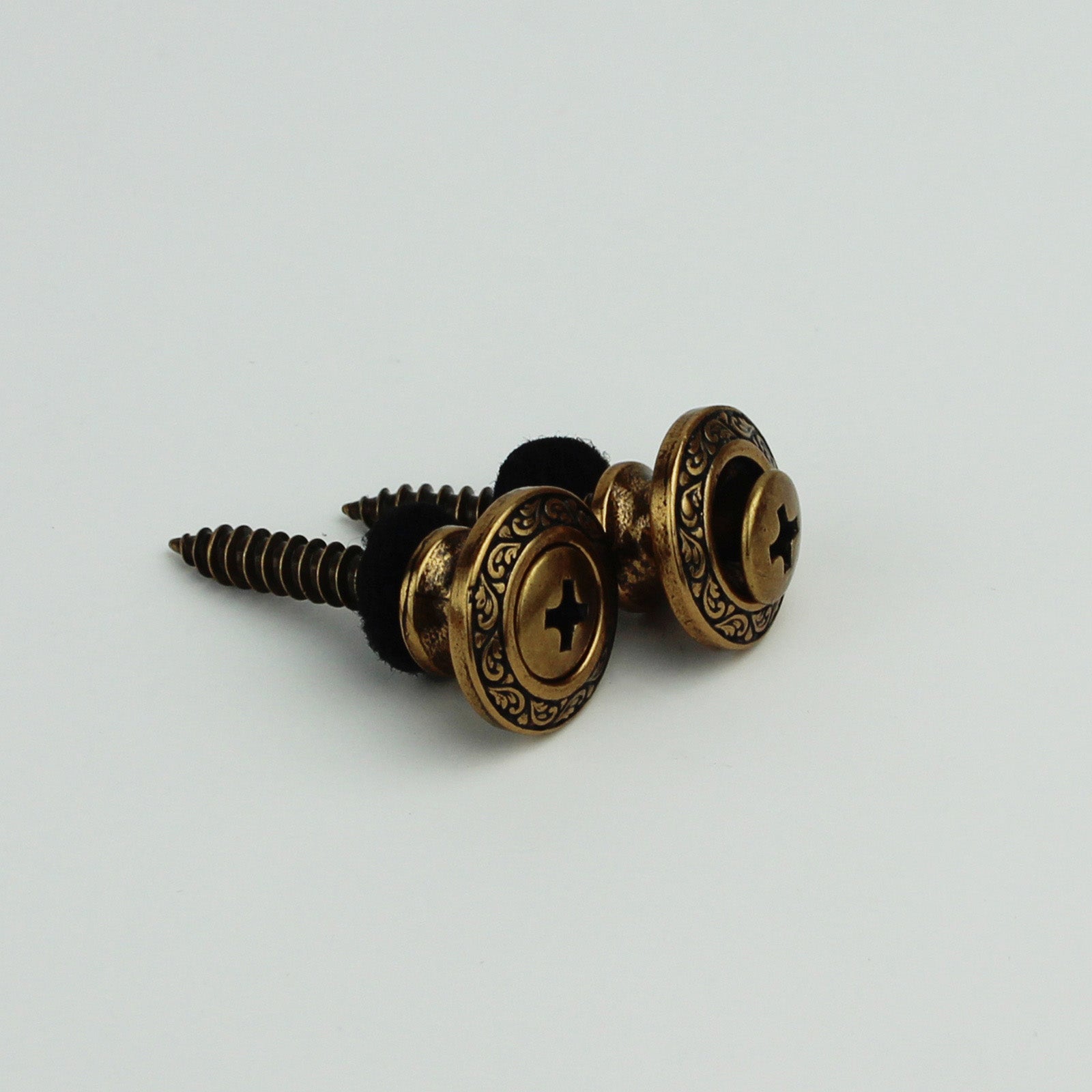 Vintage Guitar Strap Buttons – Engraved Metal Set of 2 | Guyker