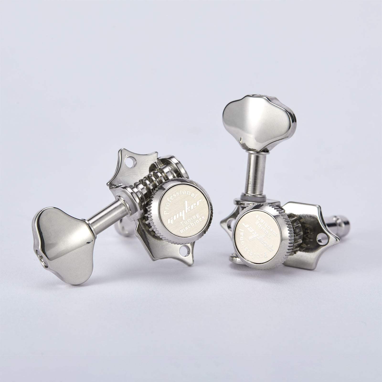 Vintage Open Gear Guitar Tuning Pegs 3R+3L Set 1:18 Ratio Guyker