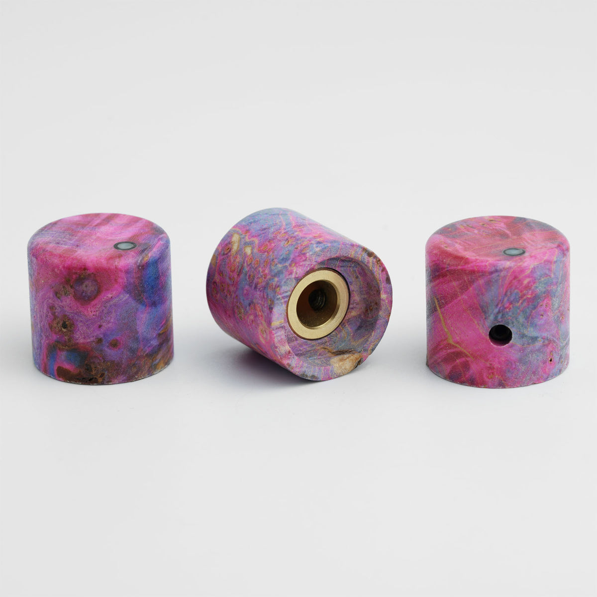 Bouton de commande en bois naturel Guyker WK010 avec insert en laiton 6 mm pour guitare et basse