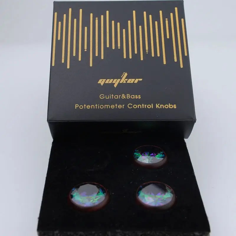 Wood Potentiometer Control Knob Set with Inlay Dia. 6mm for Guitar & Bass | Guyker