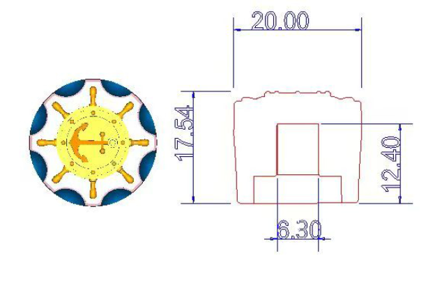 Zinc Alloy Knob with Ship Wheel Design – 6.3MM for Electric Guitar & Bass | Guyker