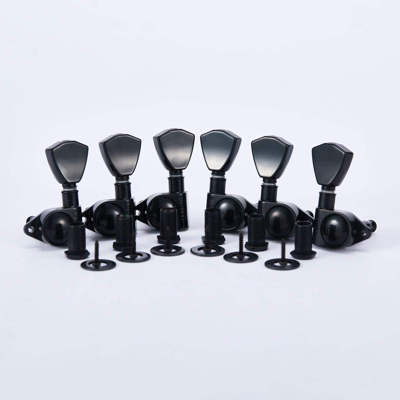 GK-104 Guitar Machine Heads (3L + 3R Handed) - 1:21 Sealed Tuning Key Pegs - Guyker