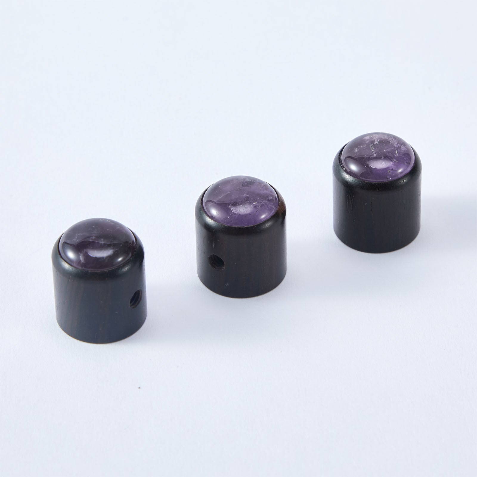 WK013 Guitar Bass Natural Amethyst Stone Surface Control Knobs with 6mm Dia.