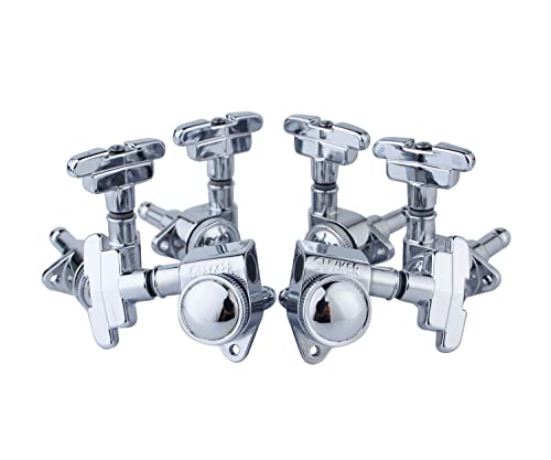 Guyker Guitar Locking Tuners (3L + 3R Handed) - 1:21 Lock String Art Deco Rotomatic Tuning Key Pegs Machine Head with Imperial Style Head Replacement for Electric, Folk or Acoustic Guitars