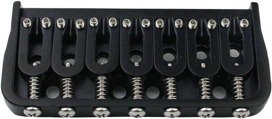 Guyker 6/7 String Guitar Fixed Bridge – Metal Hardtail Bridges Replacement Part for Electric Guitar (Black) - Guyker