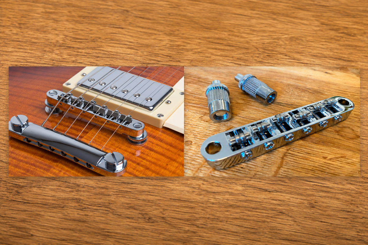Tune-O-Matic roller bridge and standard TOM bridge comparison
