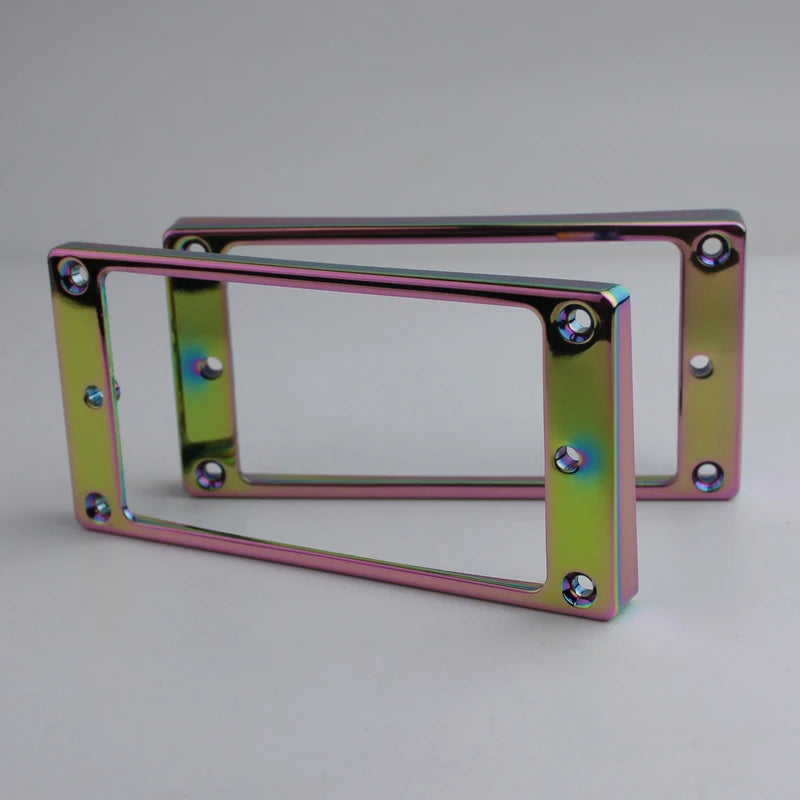 1 Set Rainbow/Red Humbucker Pickup Frames neck and bridge Pickup Mounting Ring Curved Tapered For LP Electric Guitar