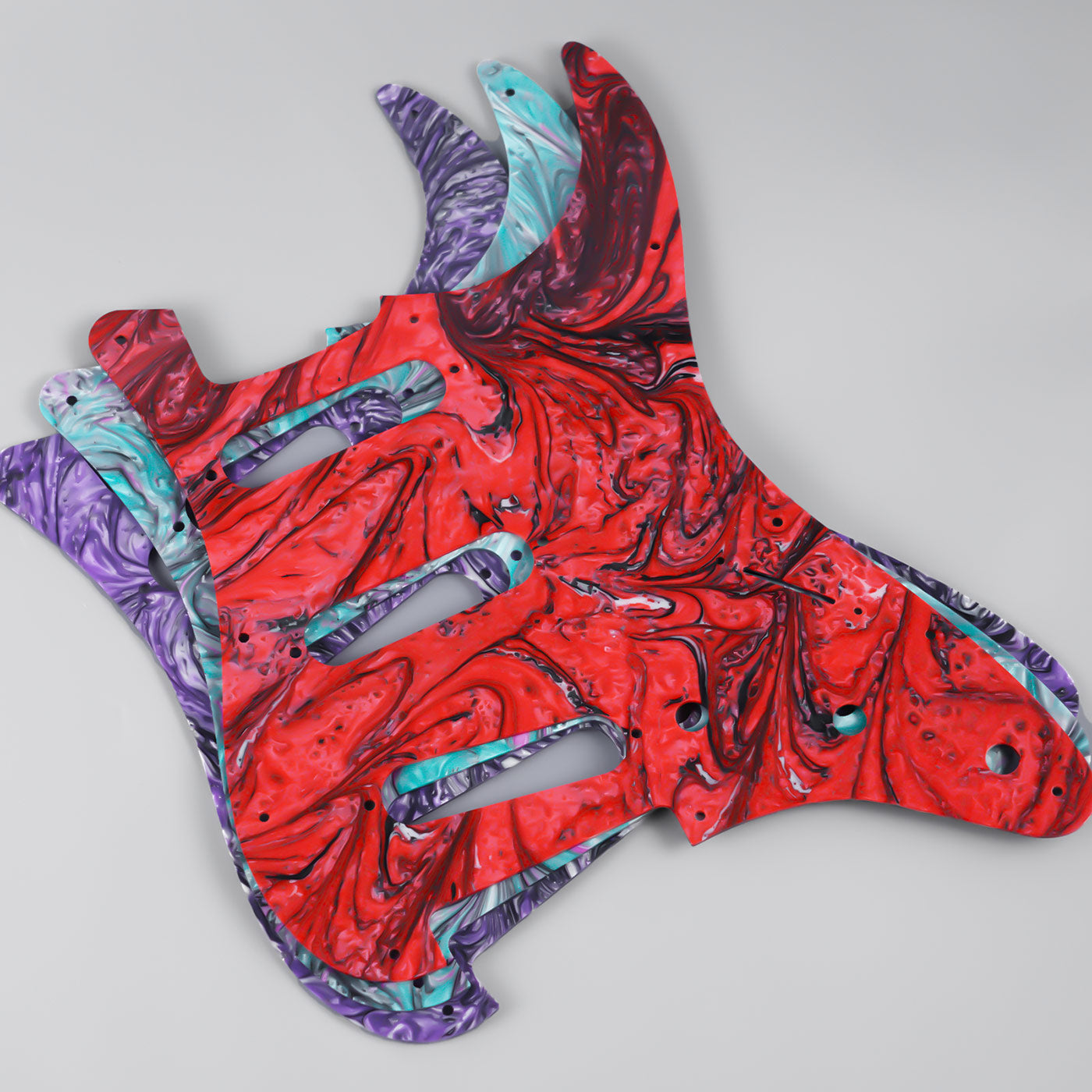 11-hole S/S/S Modern Resin Pickguard for ST Guyker