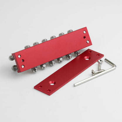 Roller Saddle Hardtail Bridge for 6 & 12-String Guitars – Rickenbacker Style, Dual-String Spacing Guyker