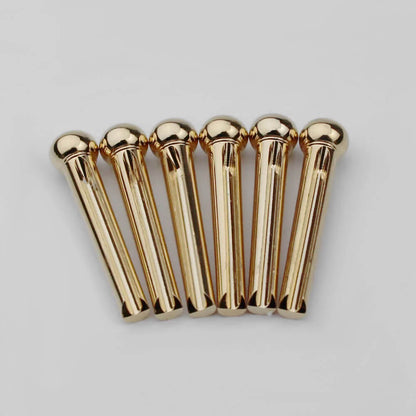 1 Set ( 6 Pcs ) GUYKER Brass Pins Folk Acoustic Guitar Bridge Pins High Craftsmanship