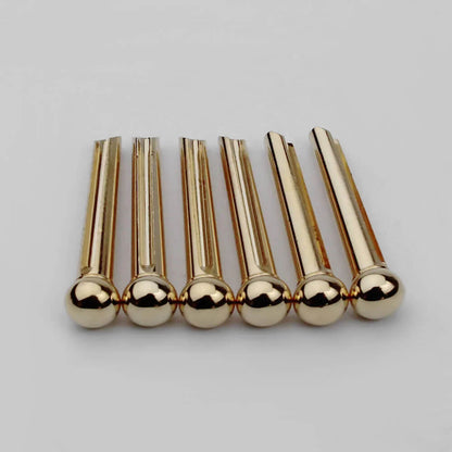 1 Set ( 6 Pcs ) GUYKER Brass Pins Folk Acoustic Guitar Bridge Pins High Craftsmanship