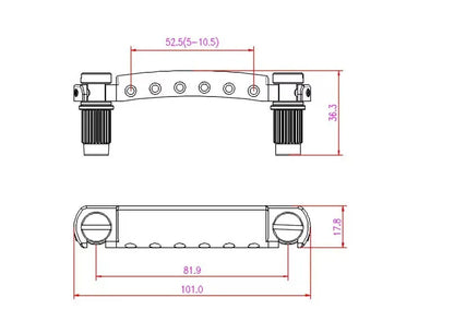 Ready to Ship (US) | Guyker GM005 & GS001 Tune-O-Matic Roller Bridge Set for LP and SG