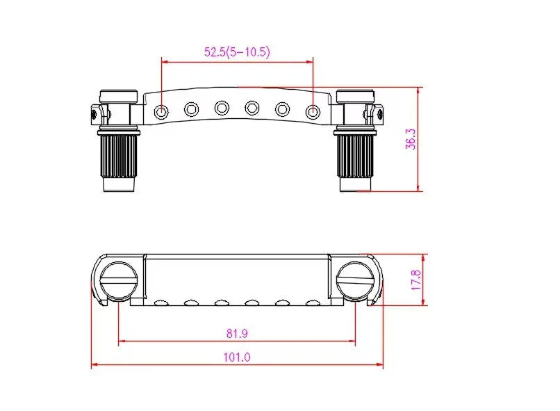 Ready to Ship (US) | Guyker GM005 & GS001 Tune-O-Matic Roller Bridge Set for LP and SG