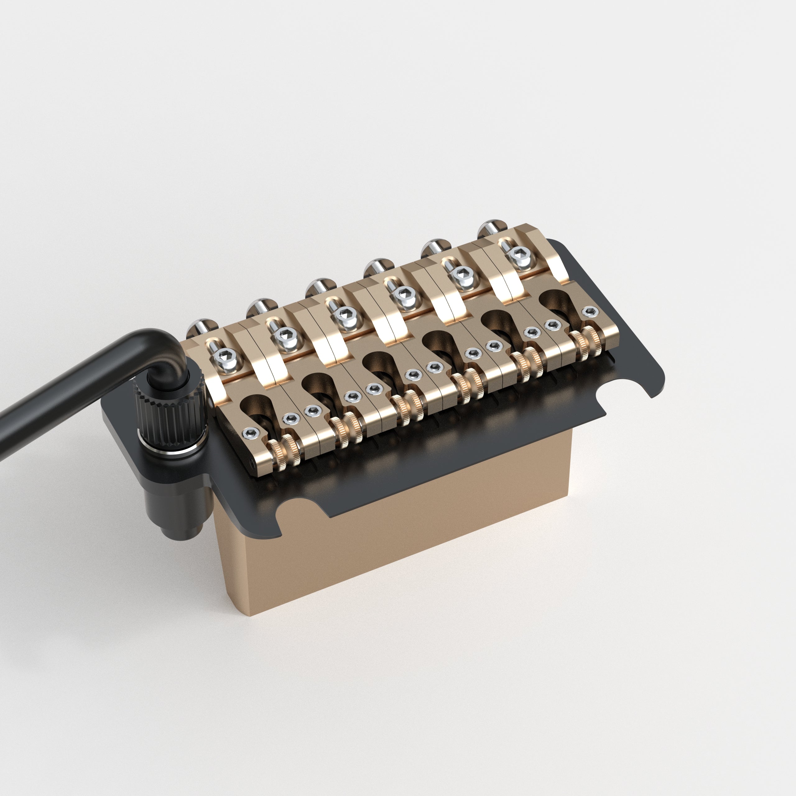 Guyker GG902 2-Point Tremolo Bridge with CNC Brass Saddles for 6-String Electric Guitar