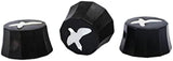 Guyker PRS Style Guitar Bass Ebony Potentiometer Control Knobs - 3PCS Speed Tone Volume Top Hat Knob Bird Pattern Surface Replacement for Electric Guitar or Precision Bass