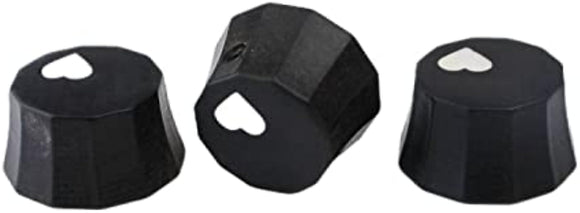 Guyker PRS Style Guitar Bass Ebony Potentiometer Control Knobs - 3PCS Speed Tone Volume Top Hat Knob Heart-shaped Pattern Surface Replacement for Electric Guitar or Precision Bass