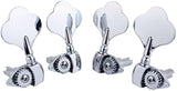 Guyker Open Frame Electric Bass Machine Head (2R + 2L) - 1:20 Ratio Gear Tuners Tuning Key Pegs - chrome