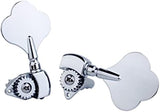 Guyker Open Frame Electric Bass Machine Head (2R + 2L) - 1:20 Ratio Gear Tuners Tuning Key Pegs - chrome