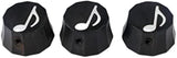 Guyker PRS Style Guitar Bass Ebony Potentiometer Control Knobs - 3PCS Speed Tone Volume Top Hat Knob Musical Note Pattern Surface Replacement for Electric Guitar or Precision Bass