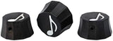 Guyker PRS Style Guitar Bass Ebony Potentiometer Control Knobs - 3PCS Speed Tone Volume Top Hat Knob Musical Note Pattern Surface Replacement for Electric Guitar or Precision Bass