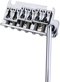 Guyker Non-locking 2 Point Guitar Tremolo Bridge with Tremolo System Saddle and Full Size Brass Block CNC Machine Replacement Part (Chrome, GG510)