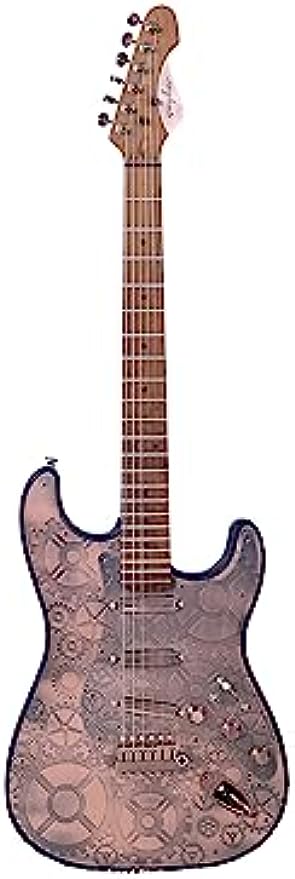 Guyker Full Size Electric Guitar 6 String Solid Body F-ST Strat Style - Right Handed Tuners, SSS Pickups, Potentiometer Knobs, for Beginner Intermediate & Pro Players(Ancient Bronze, Gear Surface)