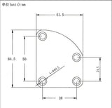 Guyker 1 PCS Titanium Alloy Mechanical Pattern Electric Guitar Bass Neck Plate/Neck Joint Plate, Curved Cutaway Semi Round Back Mounting Plate 4 Holes